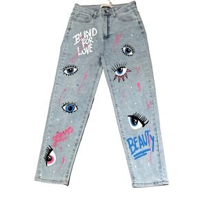 LC Lizette Collection Blind For Love Womens Jeans High Rise Blue Size 7‎ 002